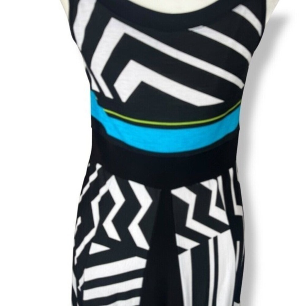 Joseph‎ Ribkoff Women's Size 8 Sleeveless Geometric Bubble Hem Dress Retro Artsy - Picture 8 of 10